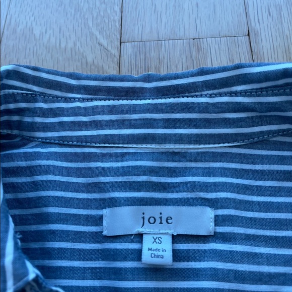 Joie Naro Striped Short Sleeve Button Down Shirt Top Blouse XS - Picture 3 of 3